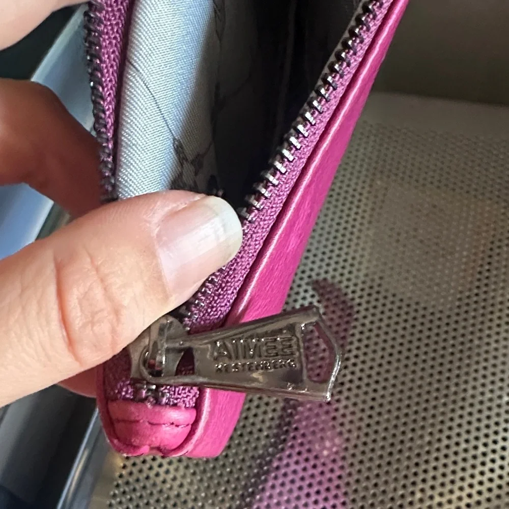 Aimee Kestenberg Fuchsia Leather Wristlet